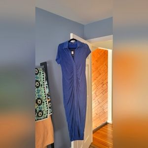 Fashion Nova 1X Slinky Blue Dress